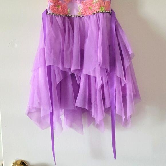 Purple Dress with pink Flowers - Picture 3 of 8